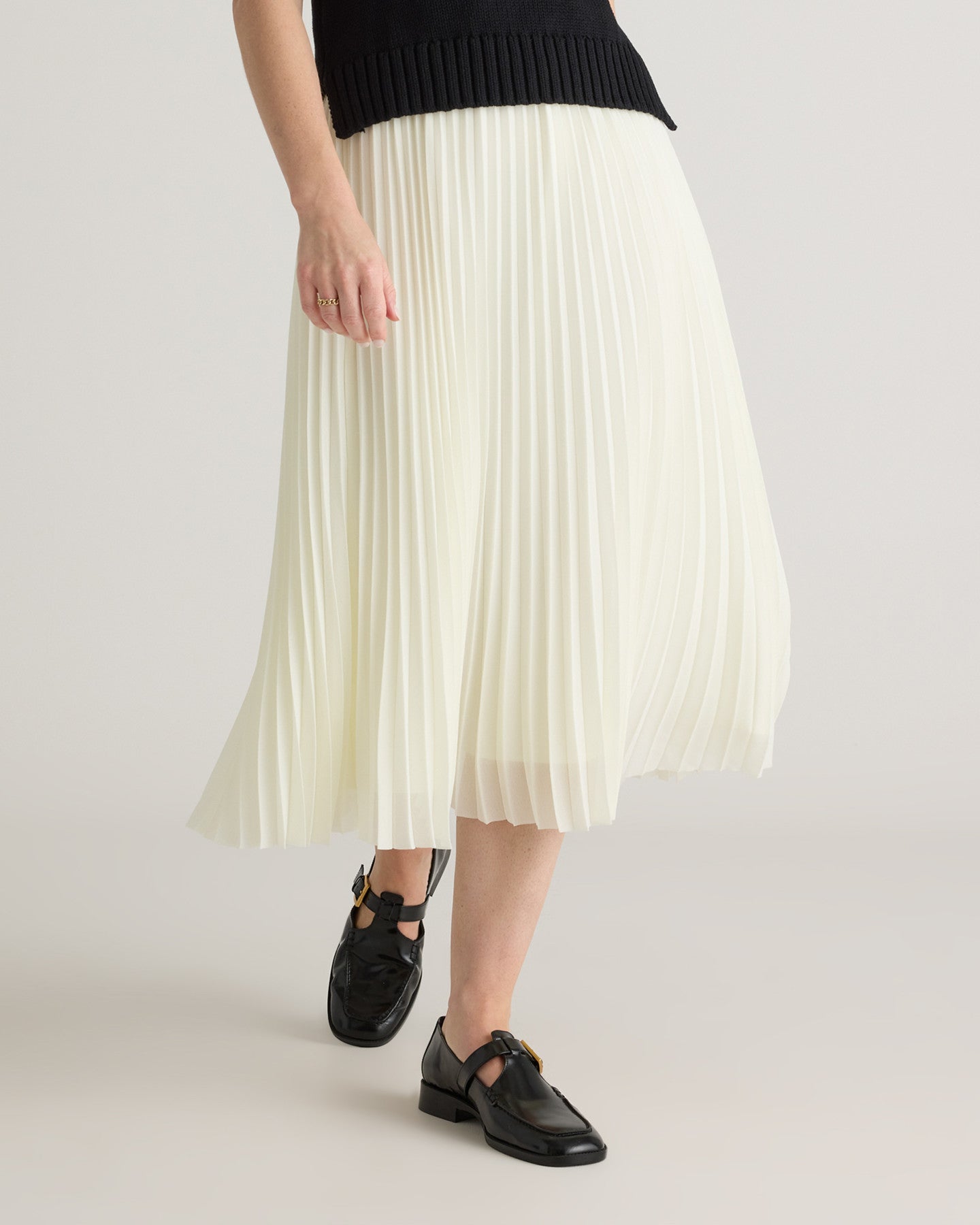 Chiffon Pleated Midi Skirt