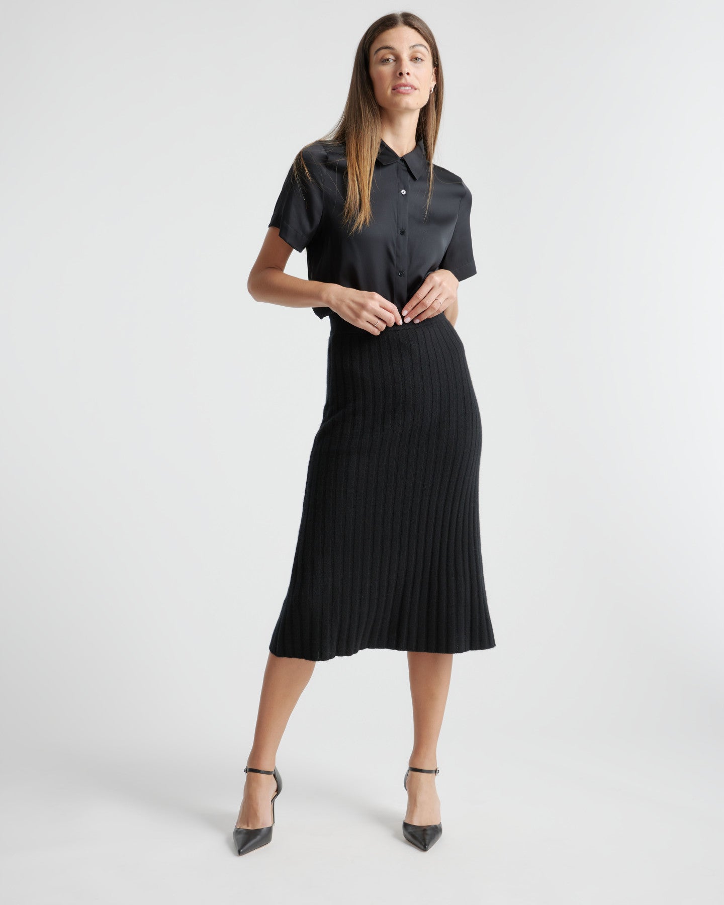 Mongolian Cashmere Midi Skirt
