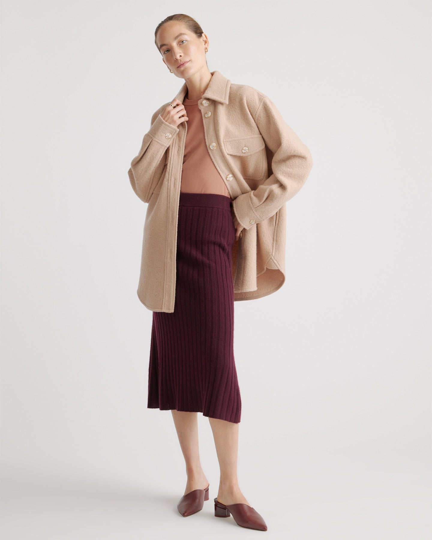 Mongolian Cashmere Midi Skirt