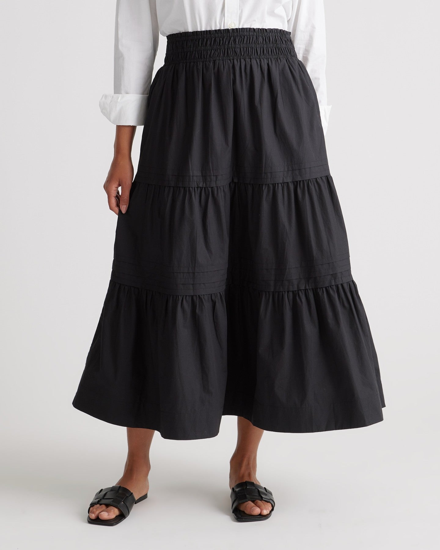 100% Organic Cotton Tiered Maxi Skirt