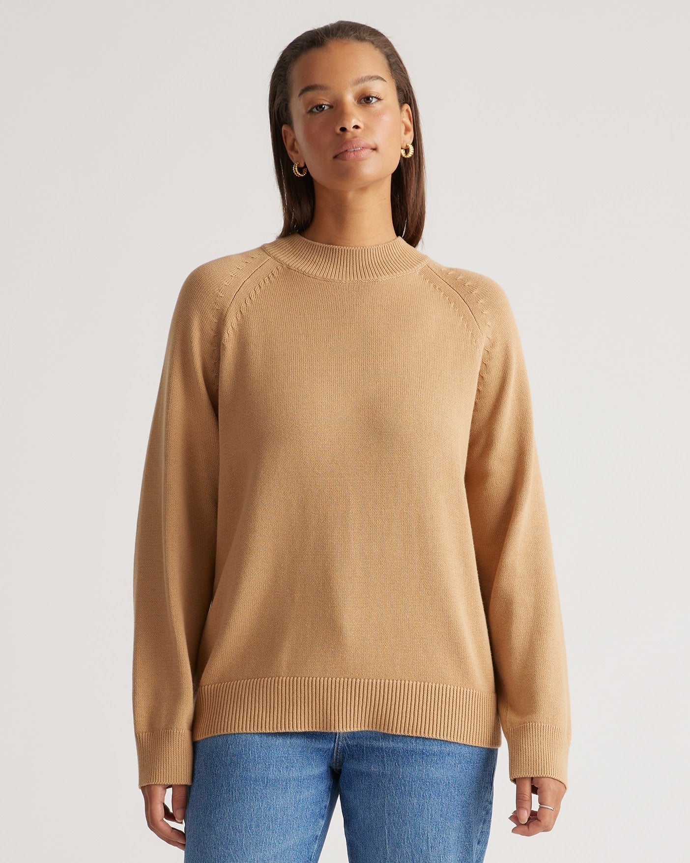 100% Organic Cotton Mock Neck Sweater