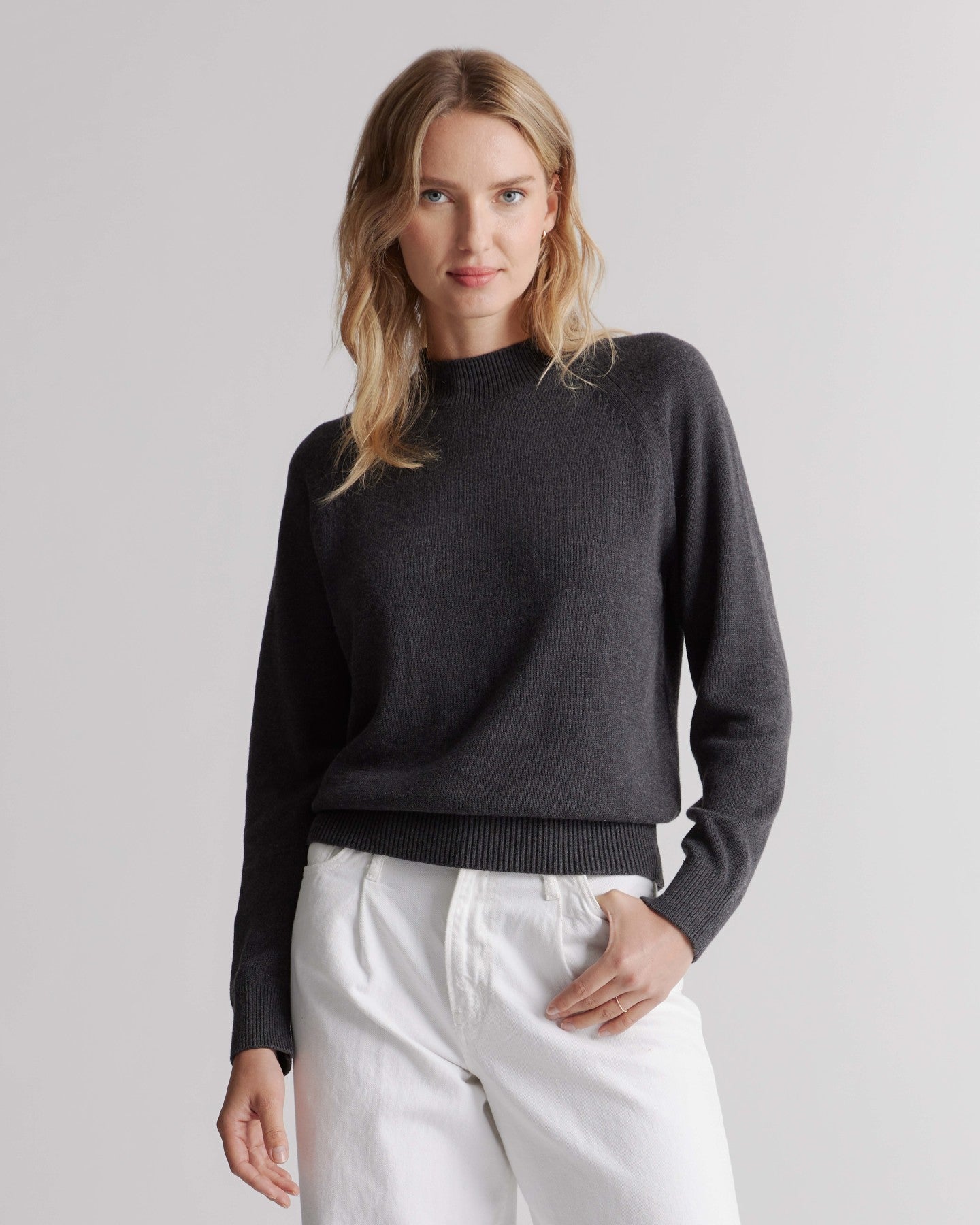 100% Organic Cotton Mock Neck Sweater