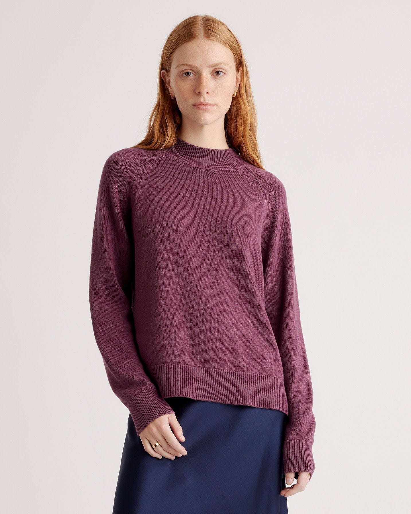 100% Organic Cotton Mock Neck Sweater