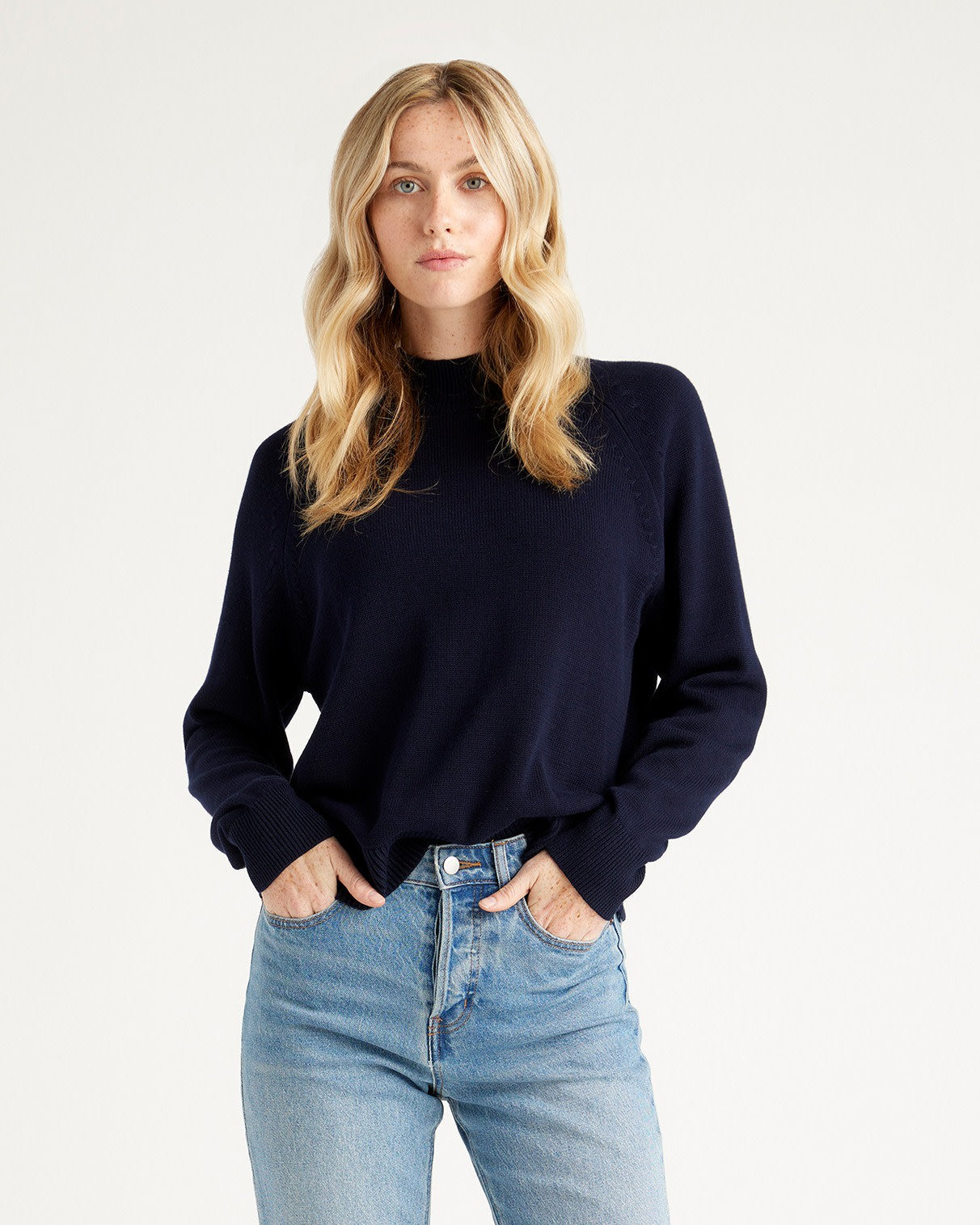 100% Organic Cotton Mock Neck Sweater