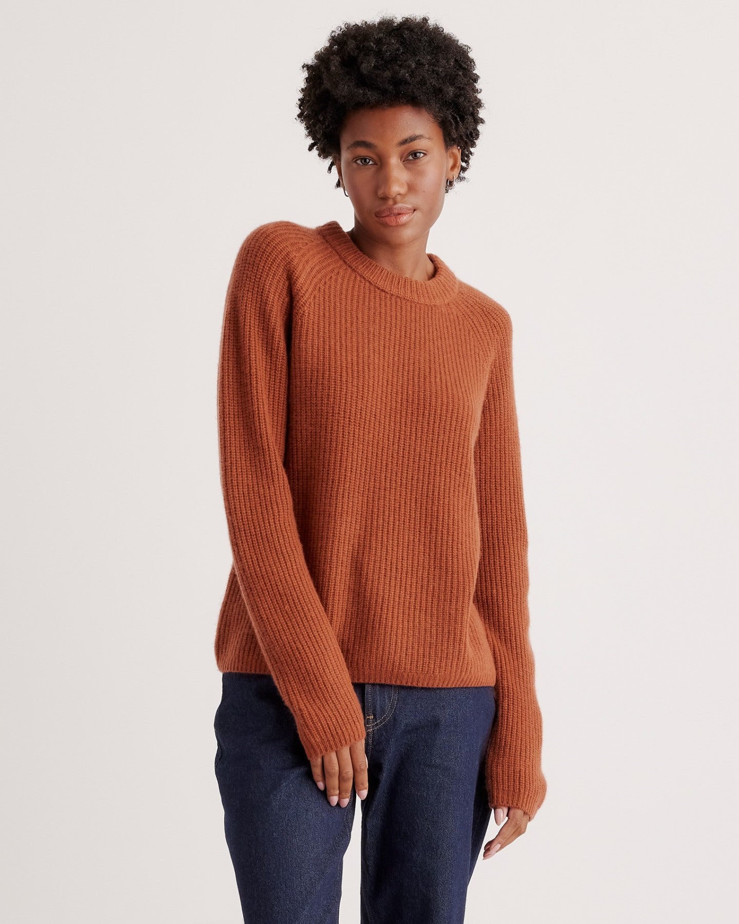 Mongolian Cashmere Fisherman Crewneck Sweater