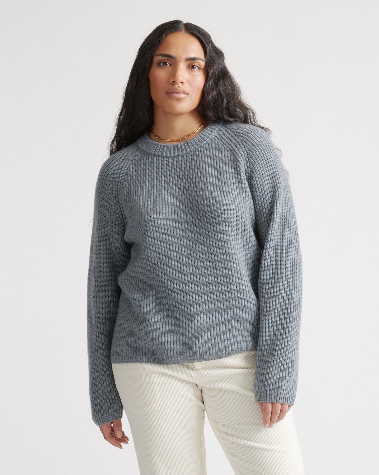 Mongolian Cashmere Fisherman Crewneck Sweater