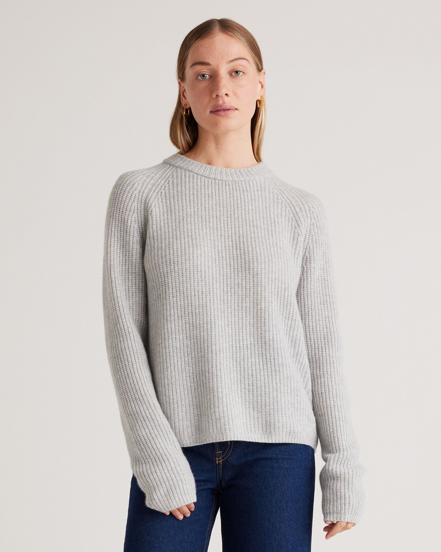 Mongolian Cashmere Fisherman Crewneck Sweater