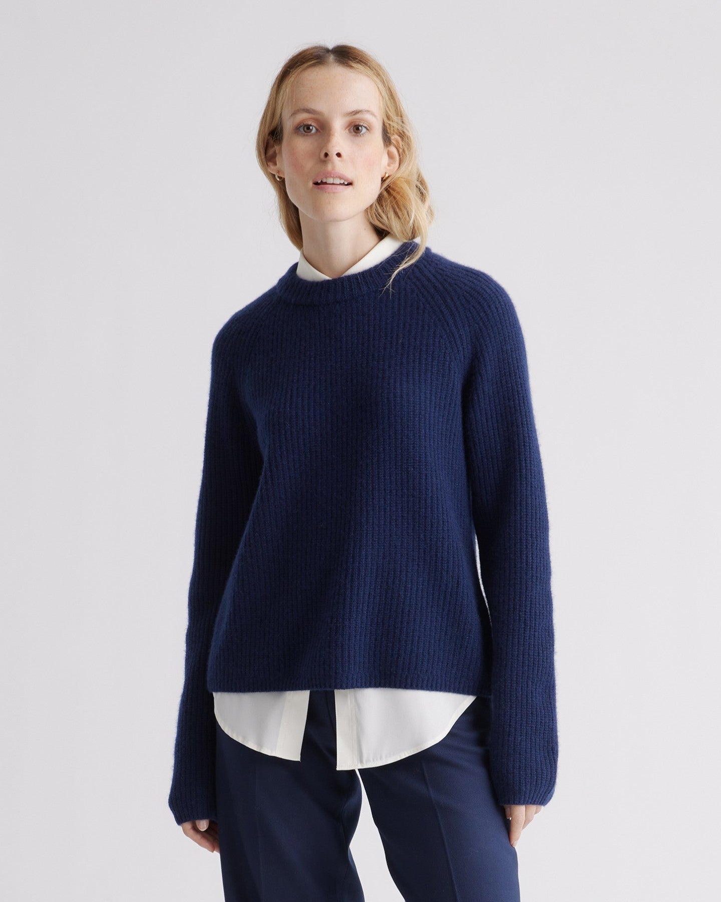 Mongolian Cashmere Fisherman Crewneck Sweater