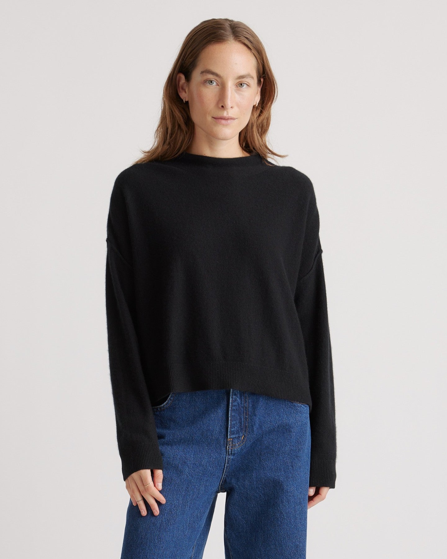 Mongolian Cashmere Mock Neck Sweater