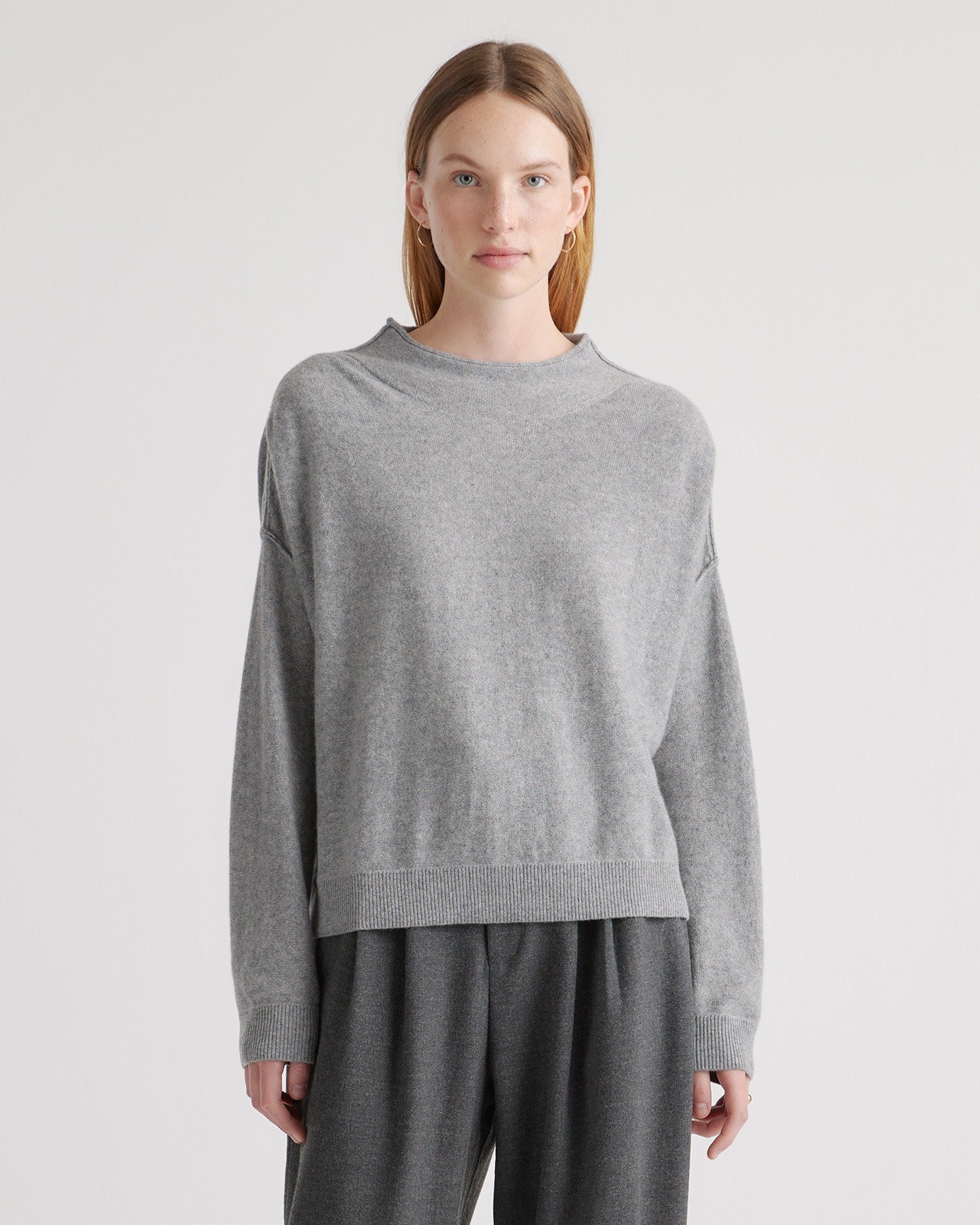 Mongolian Cashmere Mock Neck Sweater