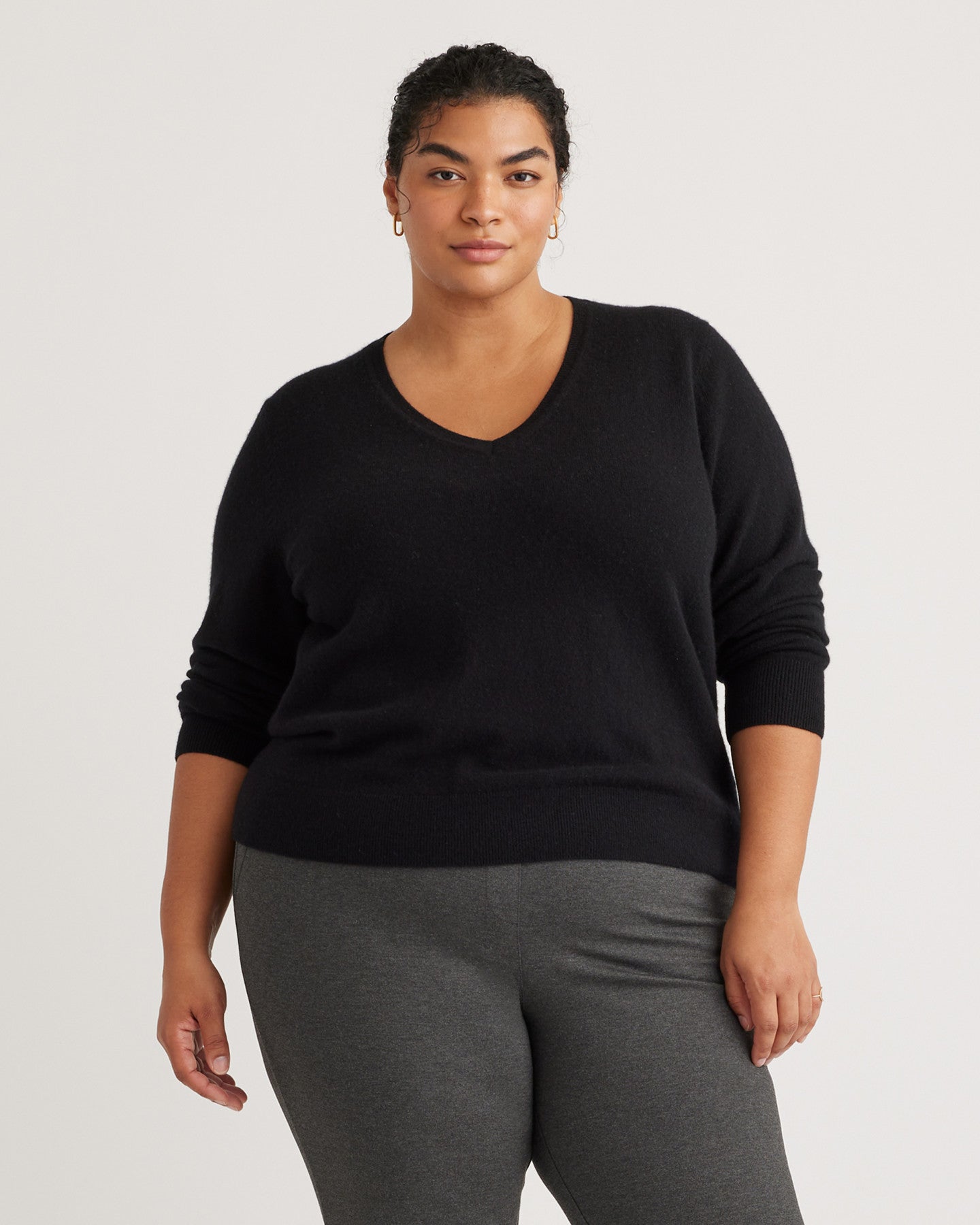 Mongolian Cashmere V-Neck Sweater