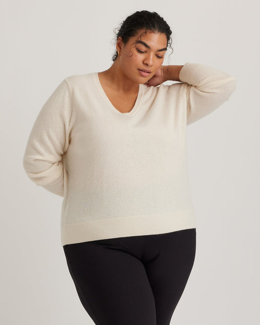 Mongolian Cashmere V-Neck Sweater