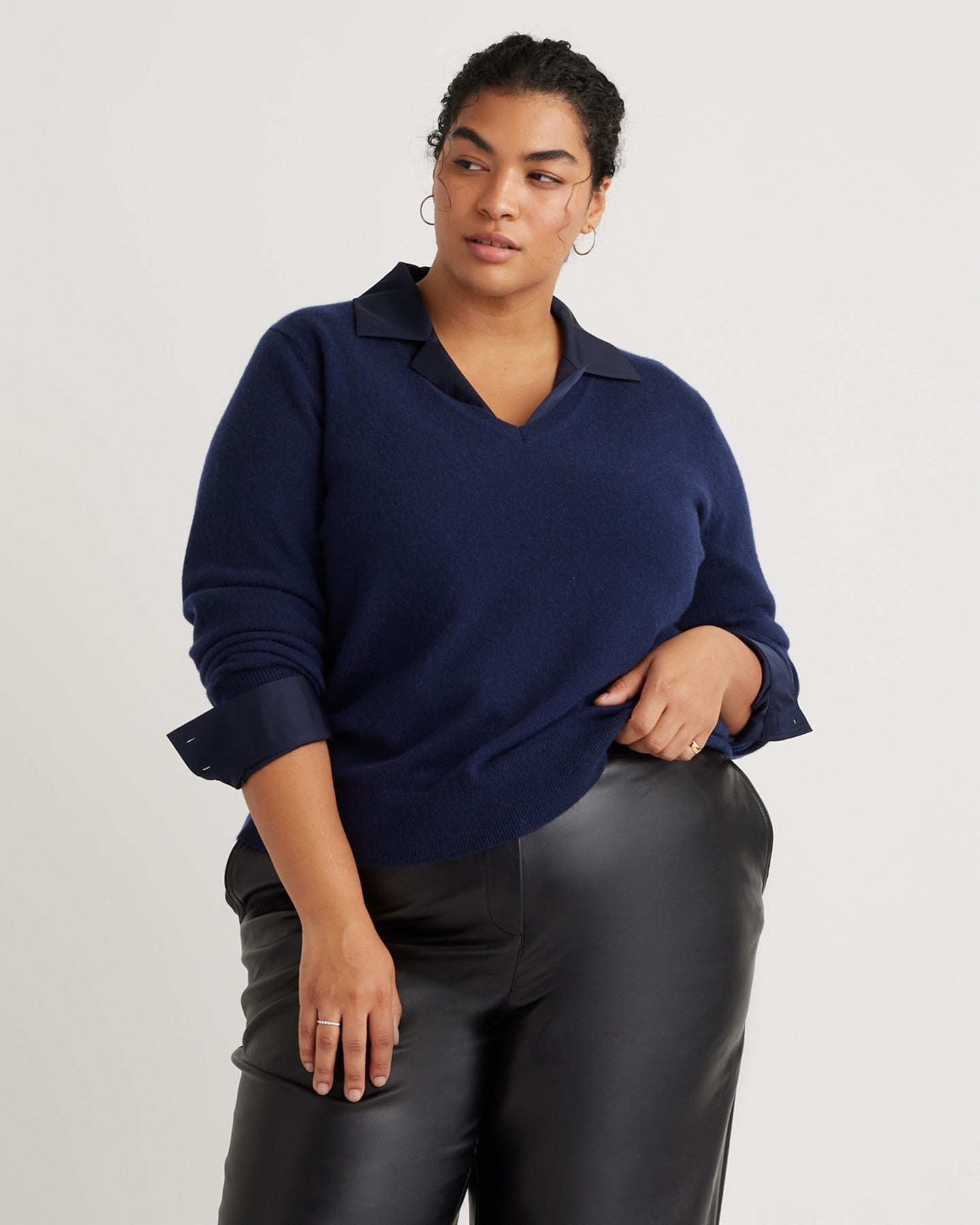 Mongolian Cashmere V-Neck Sweater