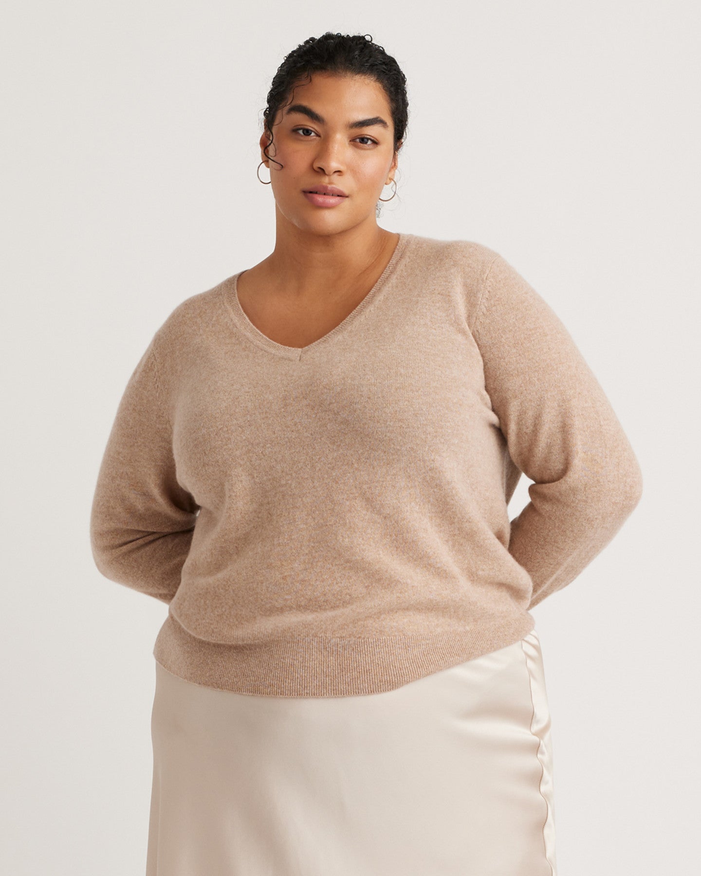Mongolian Cashmere V-Neck Sweater