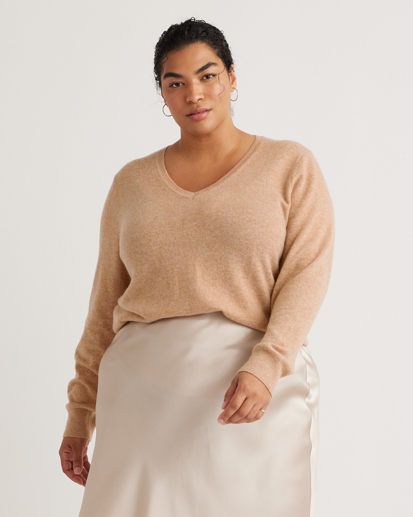 Mongolian Cashmere V-Neck Sweater