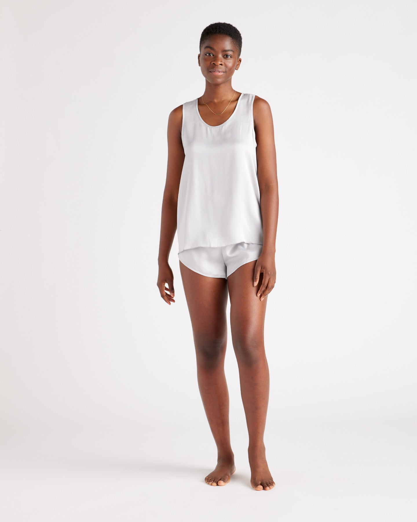 100% Washable Silk Tank & Shorts Pajama Set