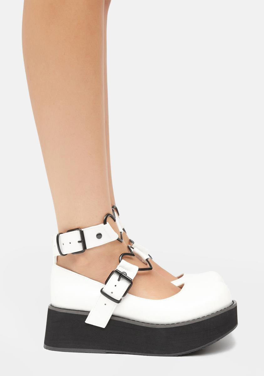 White Sprite Platform Mary Janes