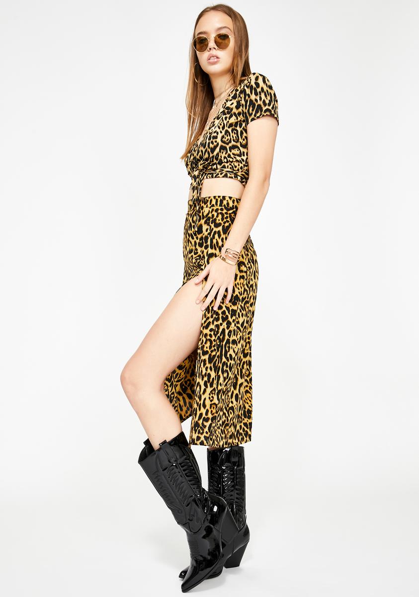 Leopard Saika Skirt