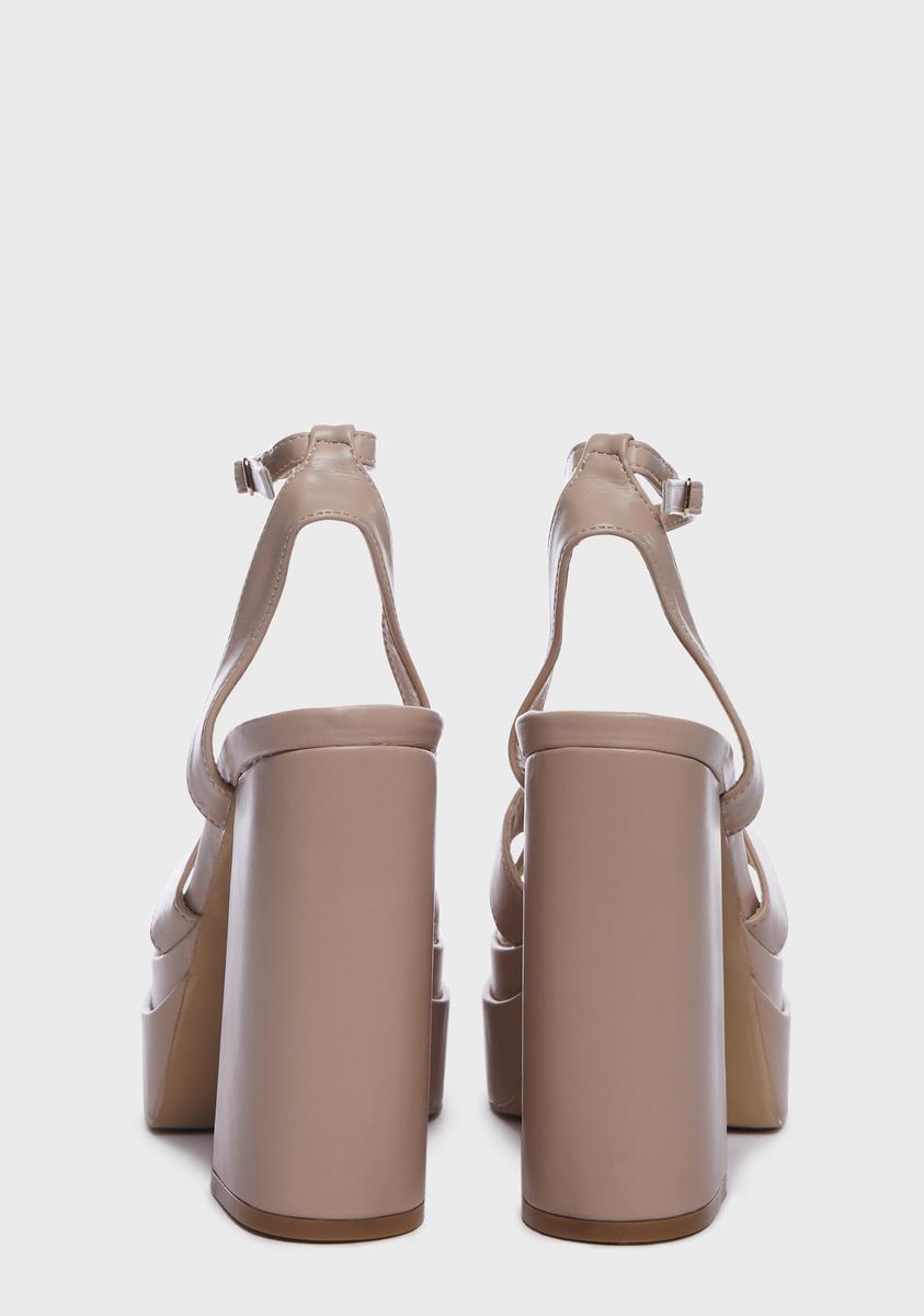 Natural Dollar Bill Skills Platform Heels