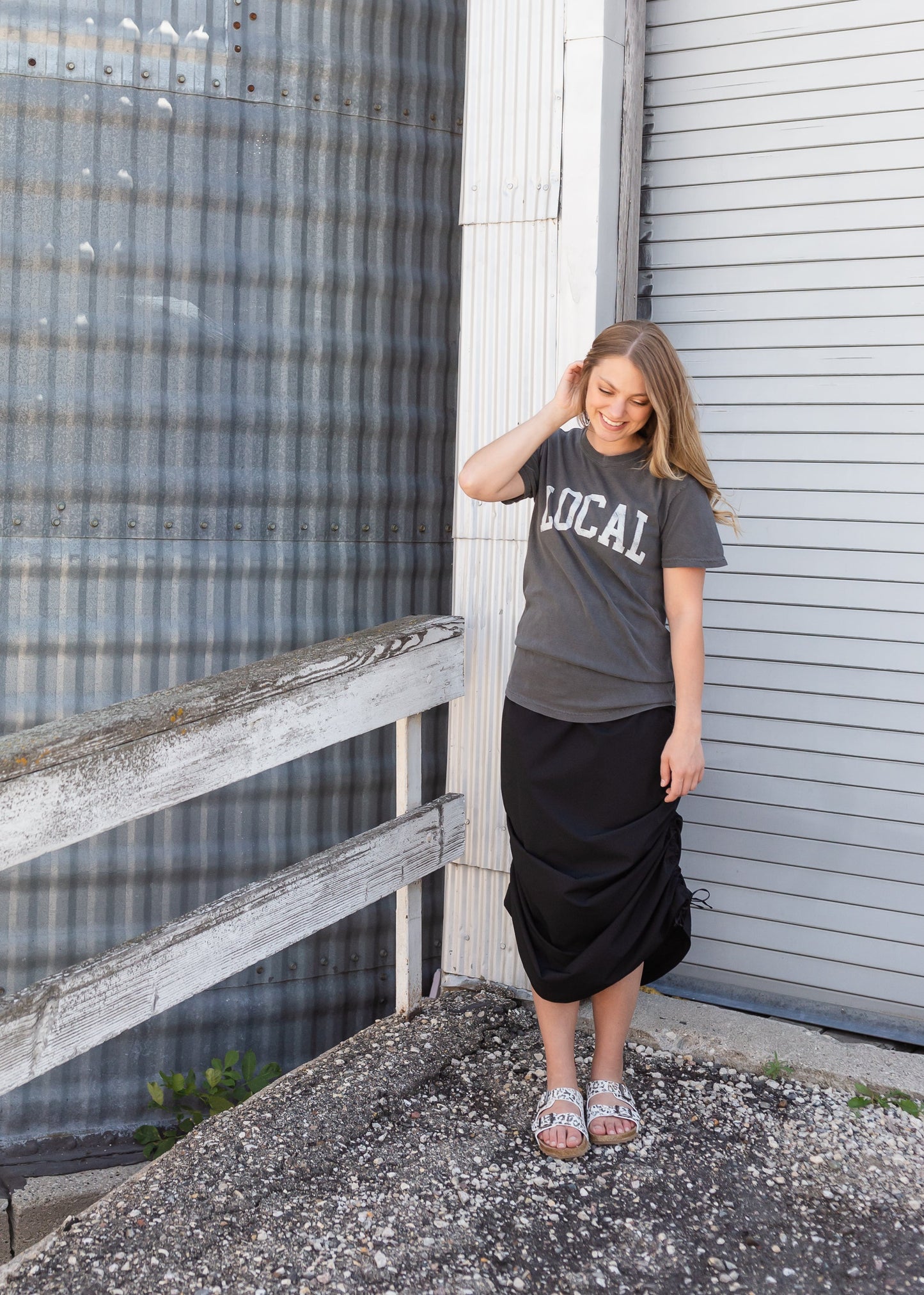 Anika Black Side Cinch Hiking Maxi Skirt - FINAL SALE