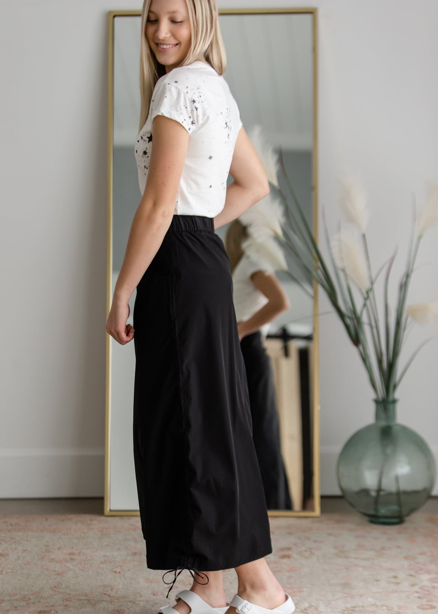 Anika Black Side Cinch Hiking Maxi Skirt - FINAL SALE