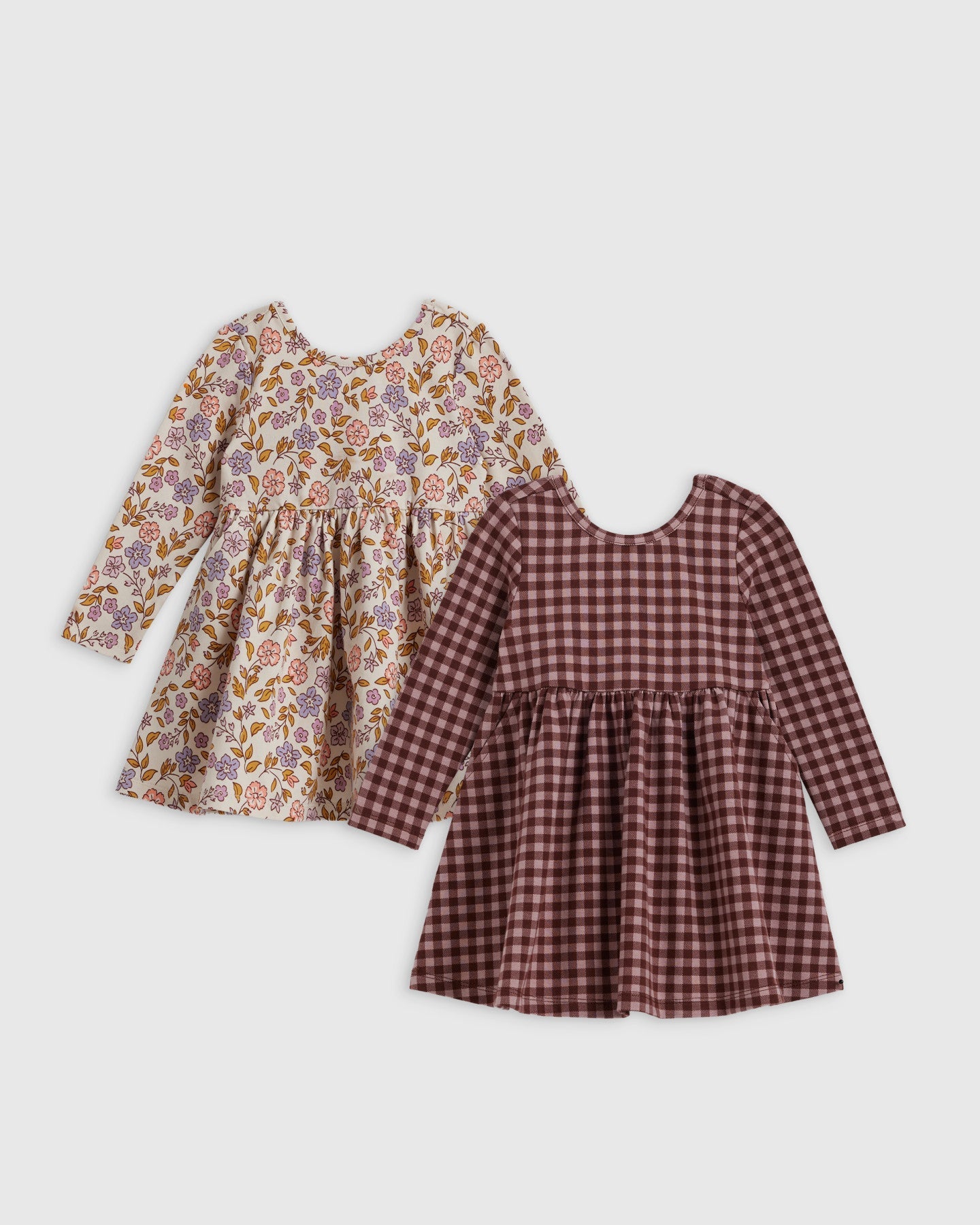 Organic Cotton Long Sleeve Skater Dress 2-Pack
