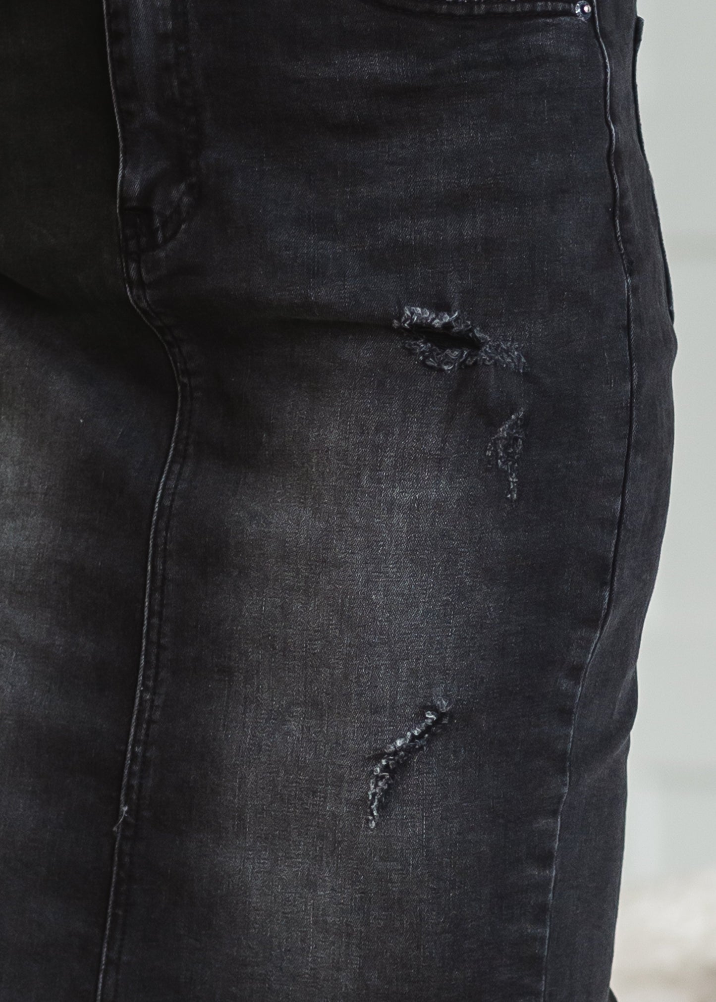 Black Frayed Hem Denim Midi Skirt - FINAL SALE