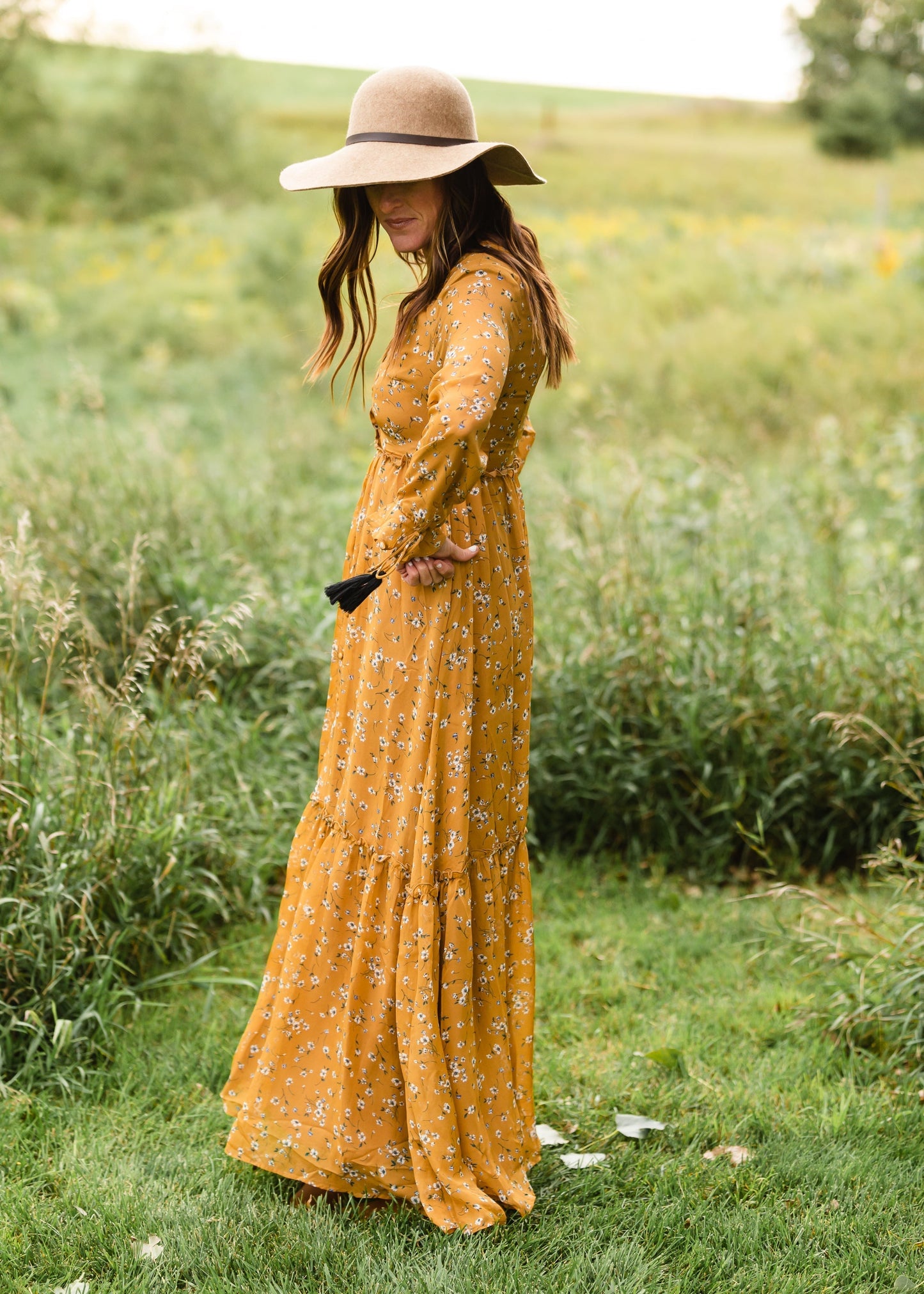 Button Front Floral Boho Maxi Dress - FINAL SALE