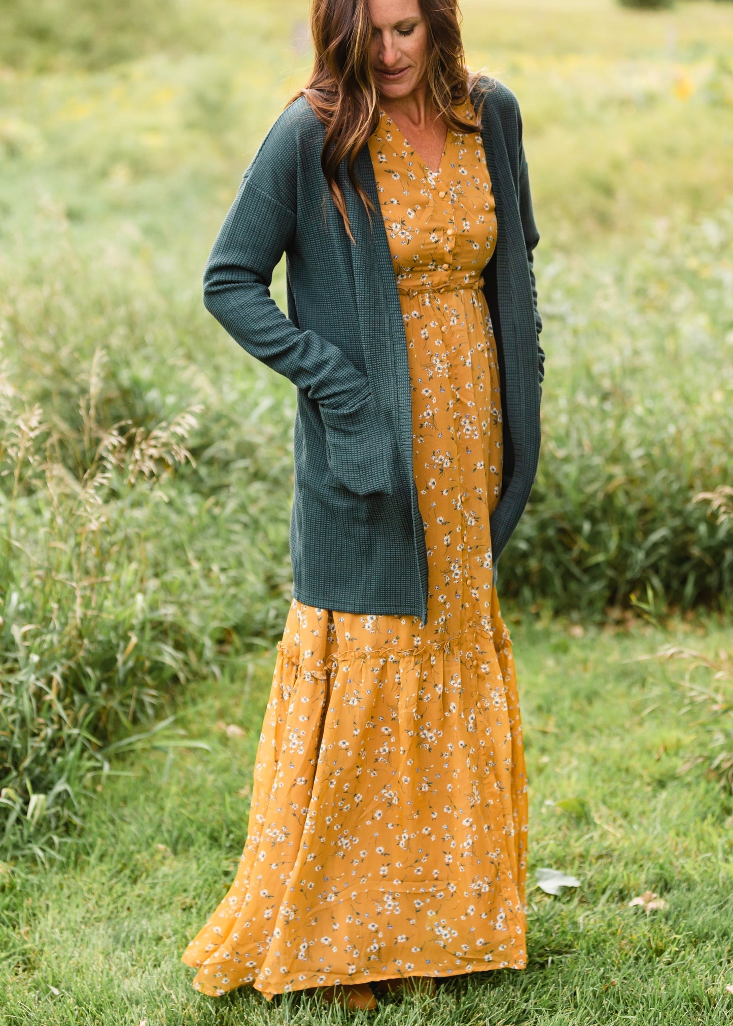 Button Front Floral Boho Maxi Dress - FINAL SALE