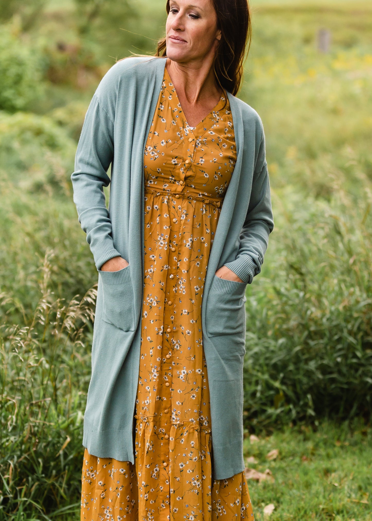 Button Front Floral Boho Maxi Dress - FINAL SALE