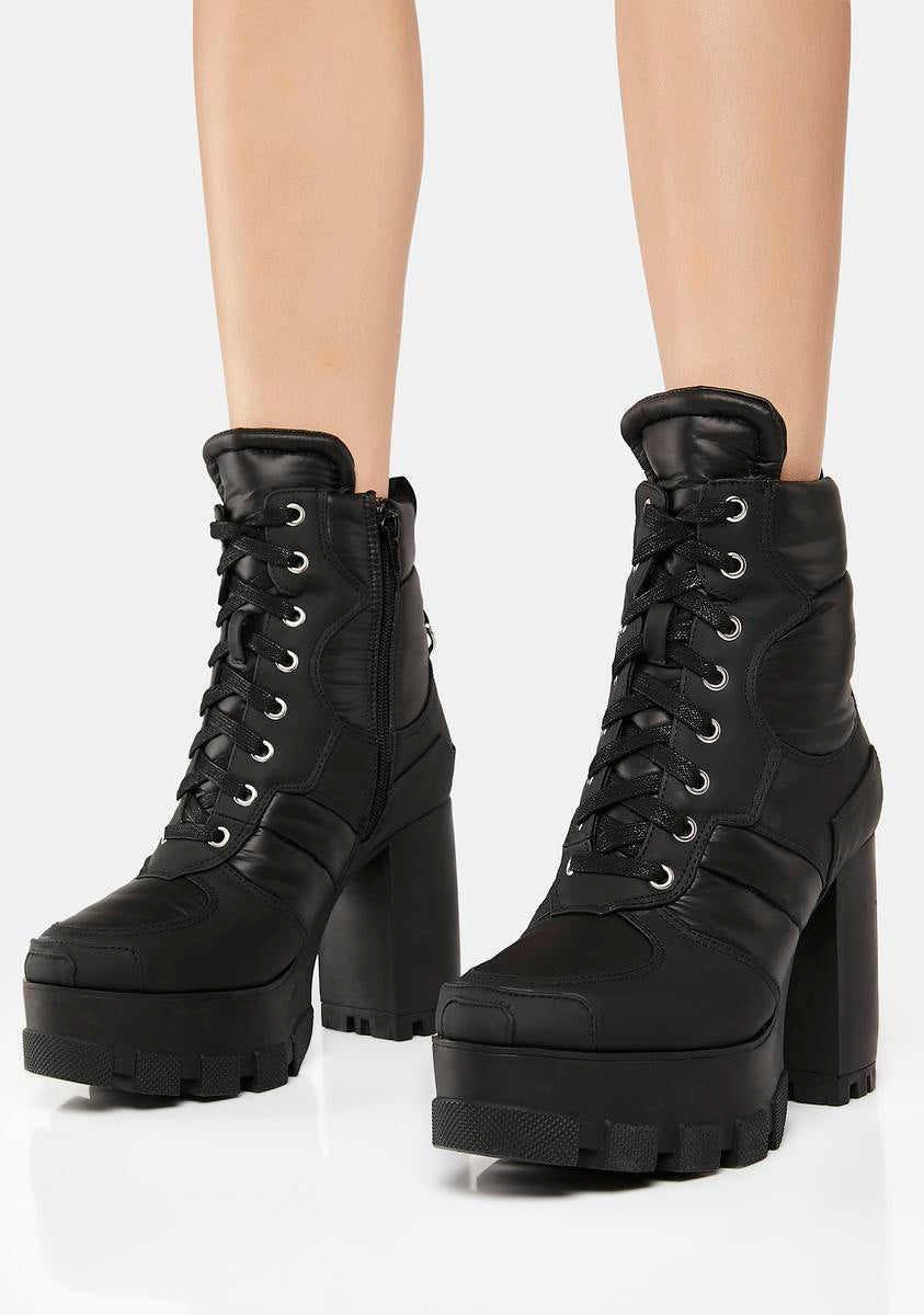 Marsala Lace-Up Heeled Boots