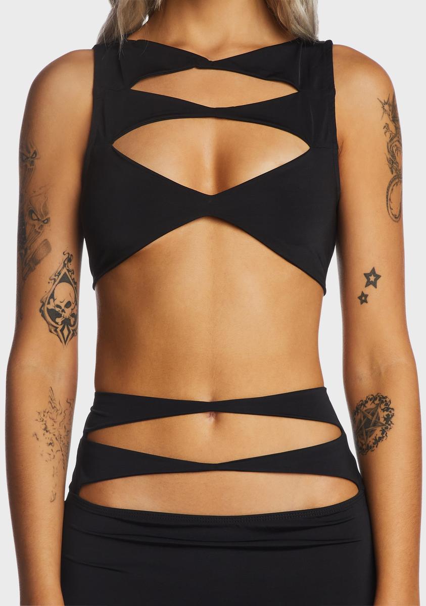 Cut Out Crop Top And Maxi Skirt Set