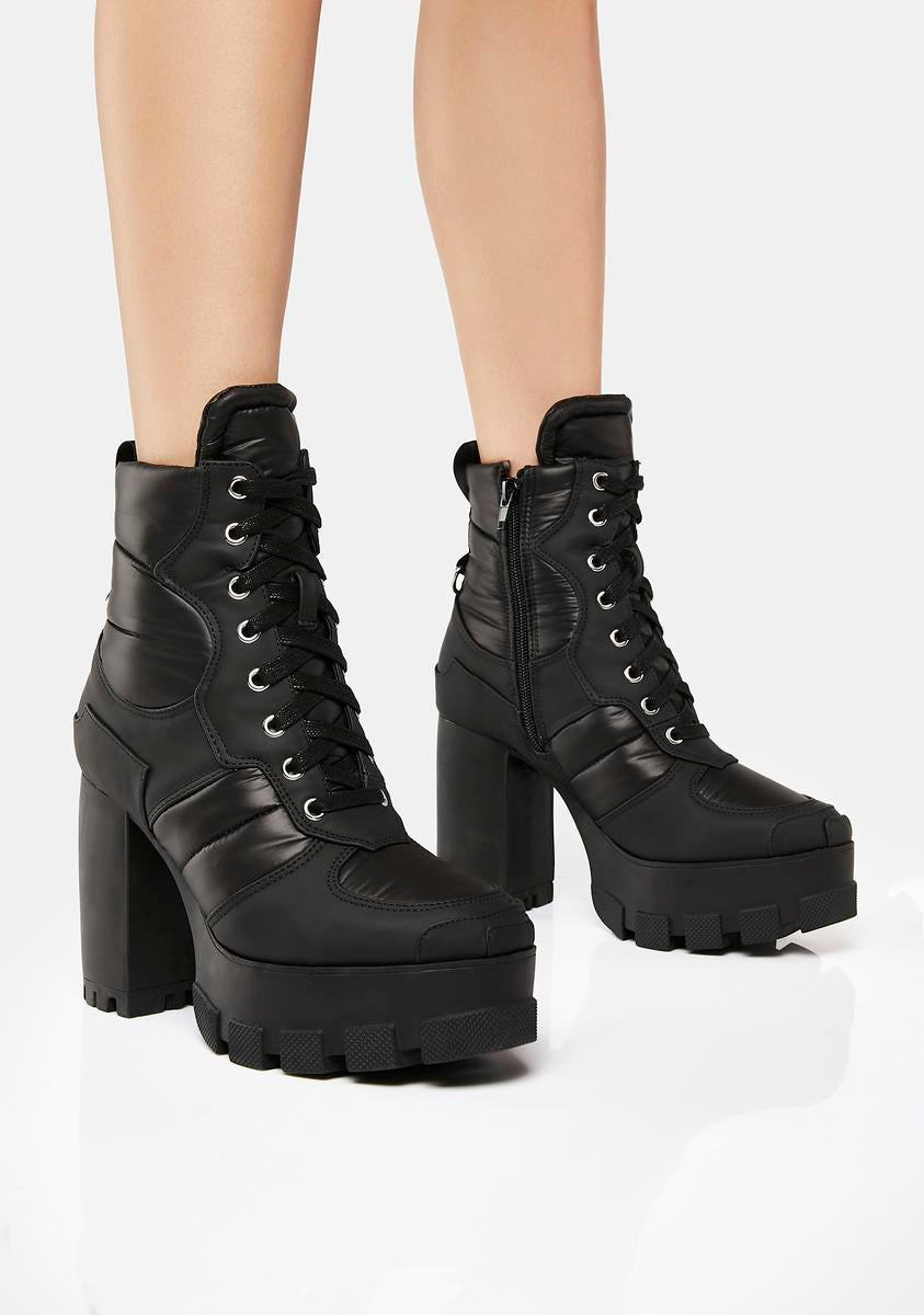 Marsala Lace-Up Heeled Boots