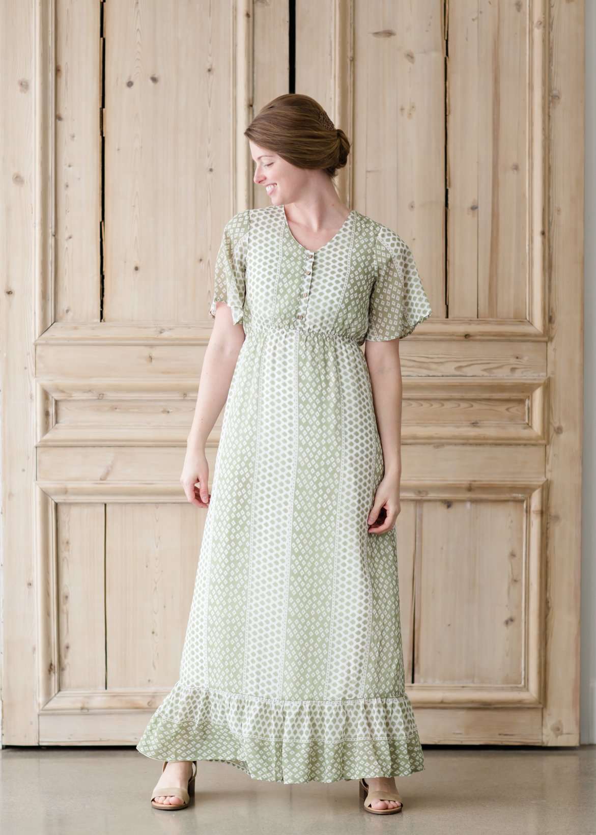 Ditsy Print Maxi Dress