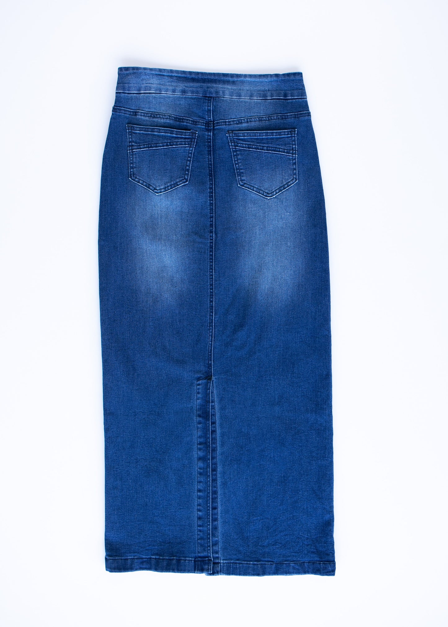 Donna Vintage Wash Long Denim Skirt