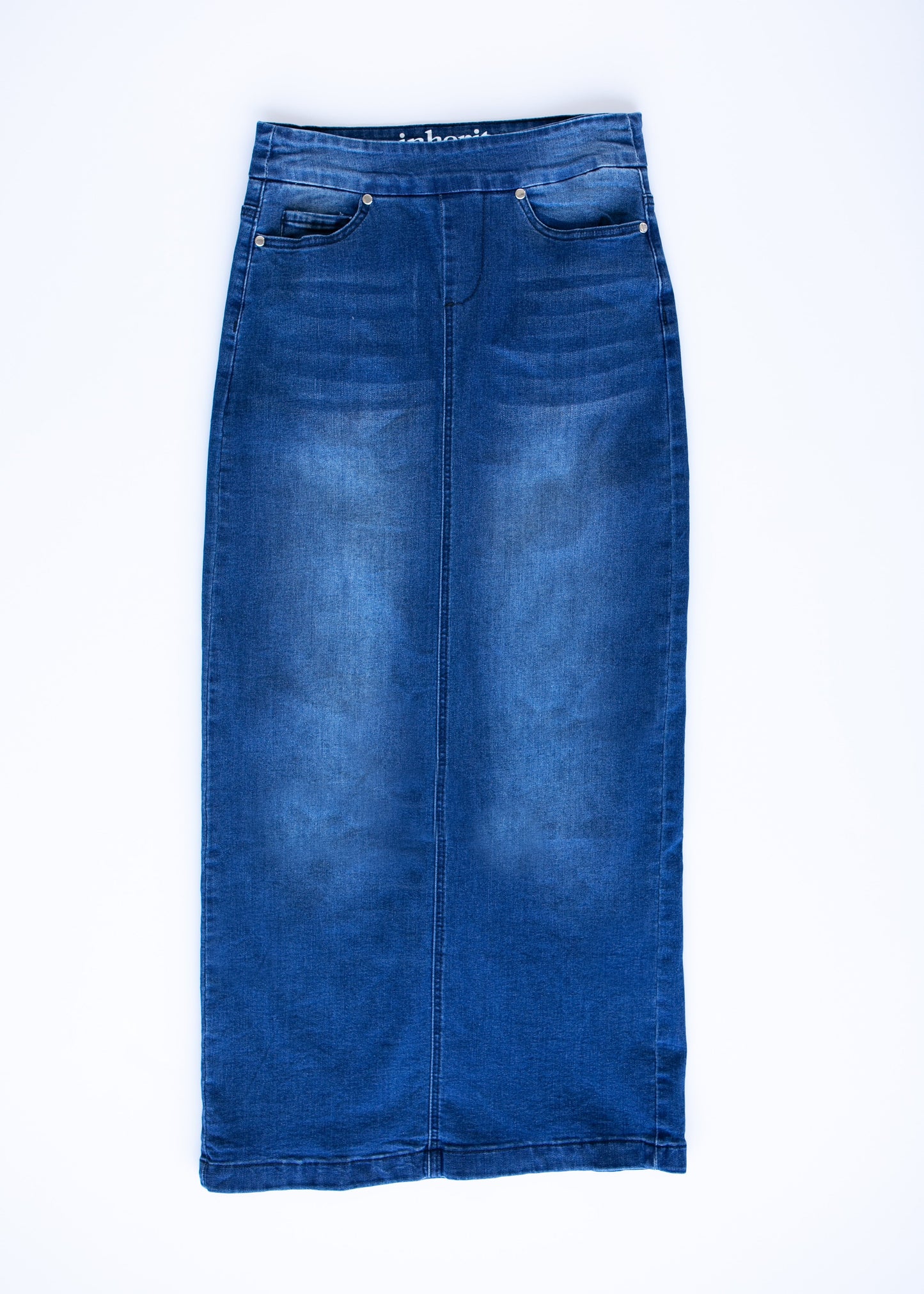 Donna Vintage Wash Long Denim Skirt