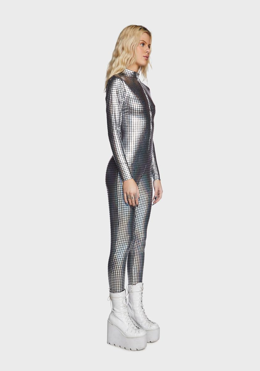 Give 'Em Whiplash Holographic Catsuit