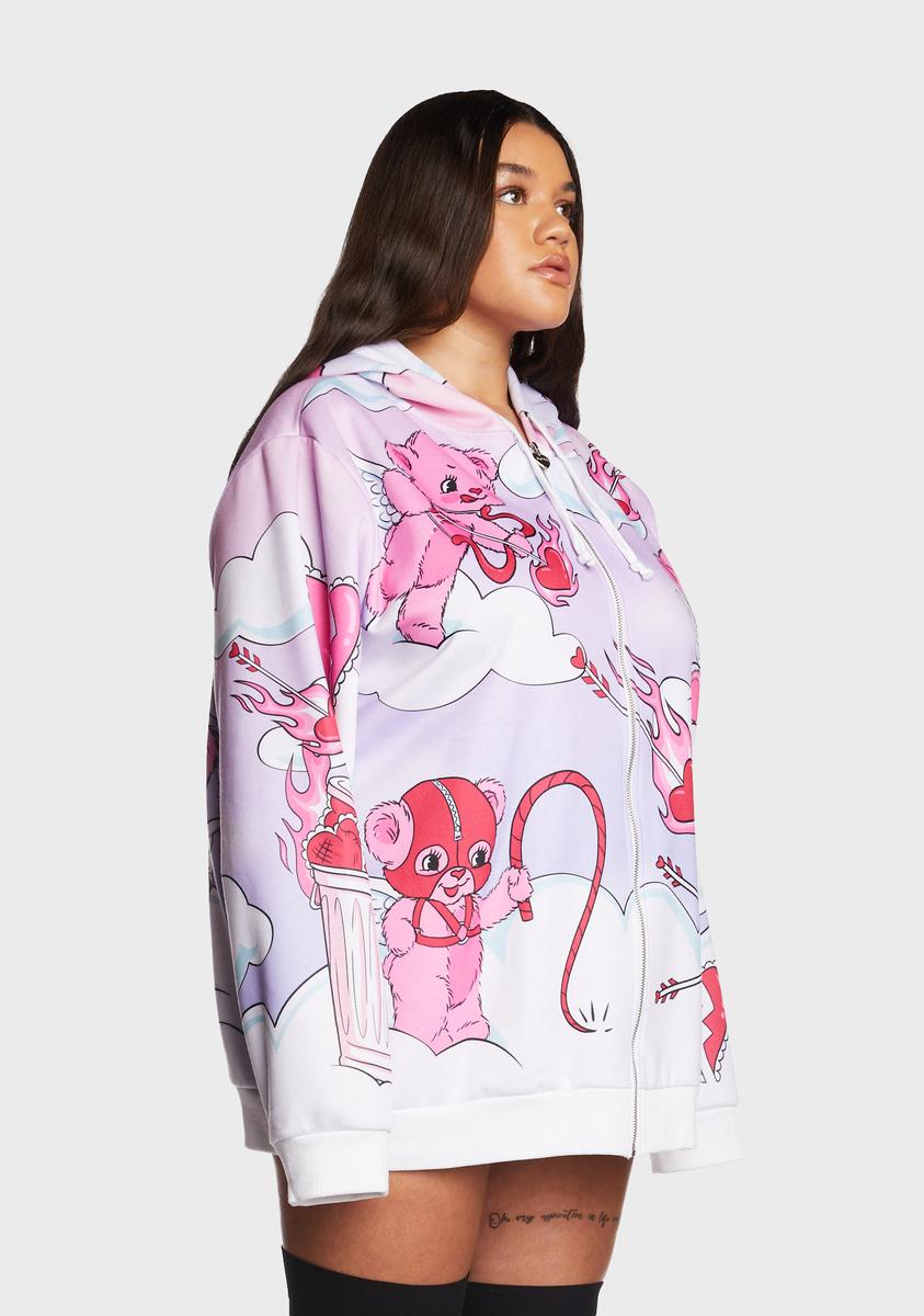 Plus Sick Of Love Zip-Up Hoodie