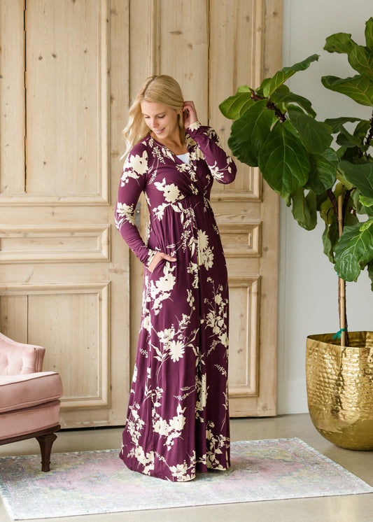 Floral Long Sleeve Maxi Dress - FINAL SALE