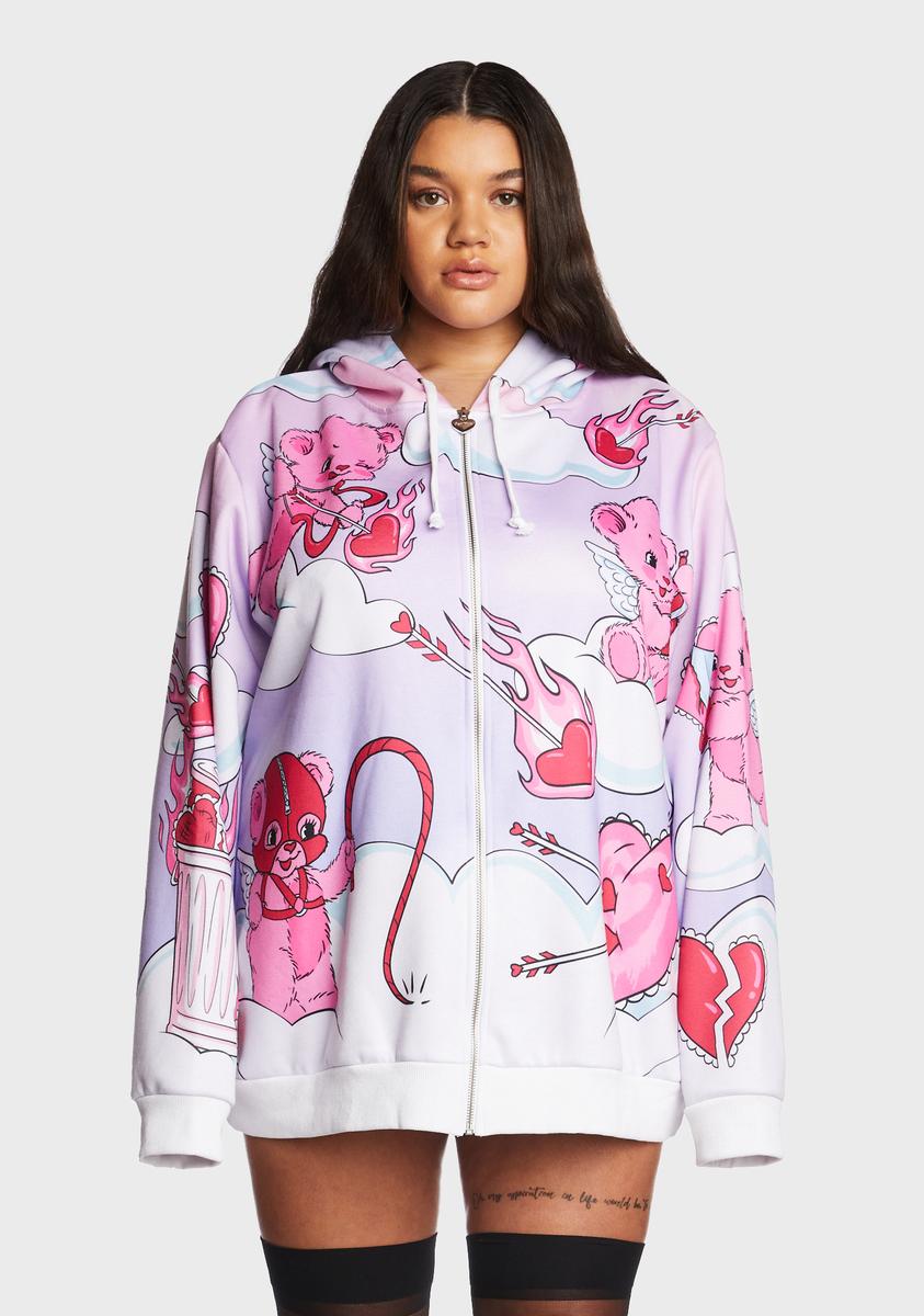 Plus Sick Of Love Zip-Up Hoodie