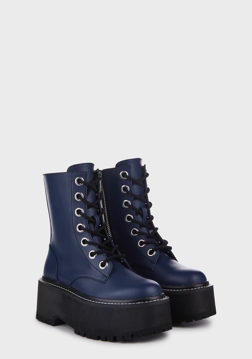Lost In The Crowd Combat Boots