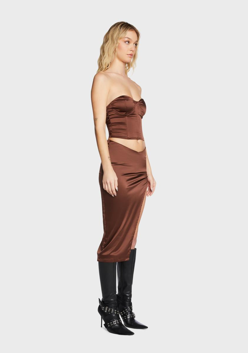 Cognac Super Freaky Skirt Set