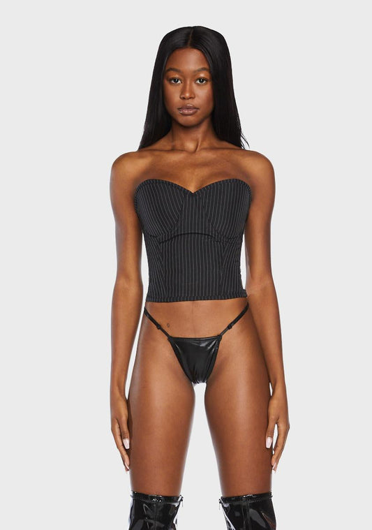 Lavish Pinstripe Underwire Bustier