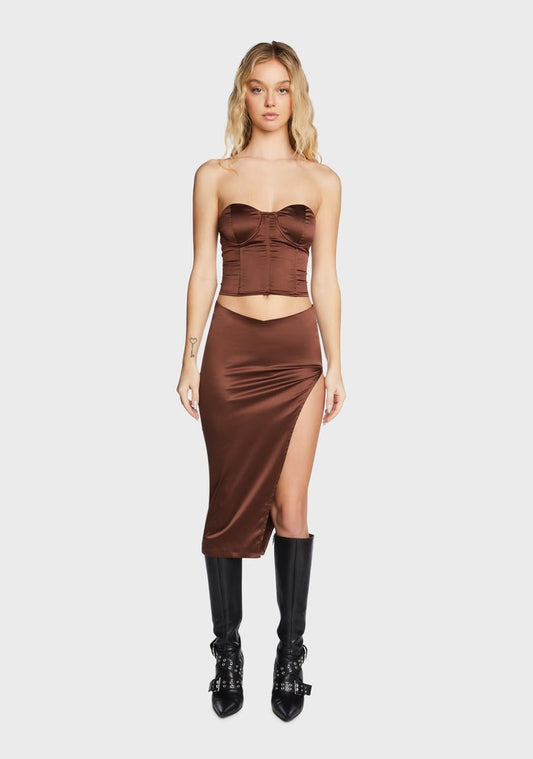Cognac Super Freaky Skirt Set
