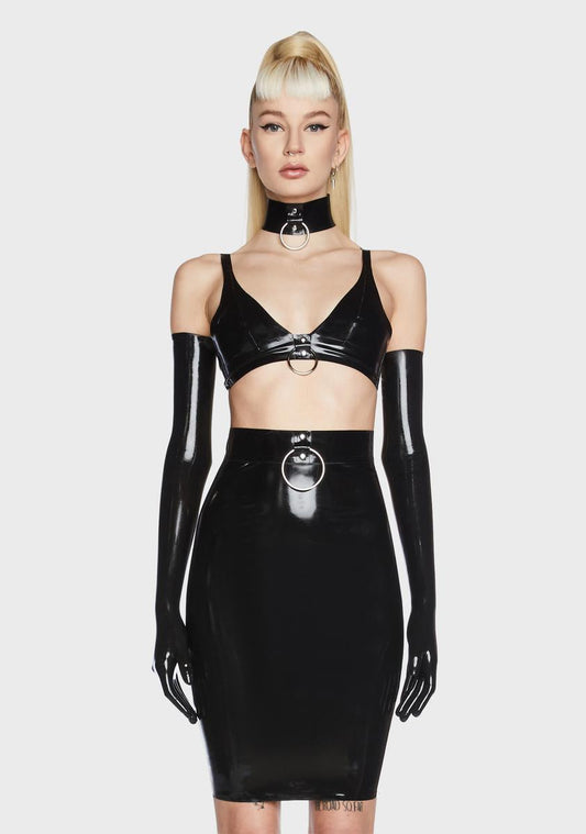 x Bettie Page Black Imogen Latex Bra