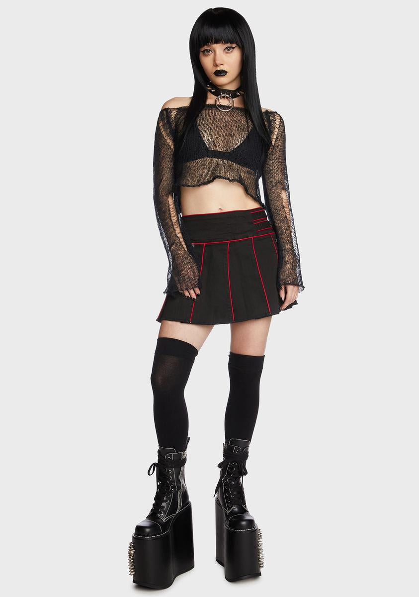 Band Pleated Skirt