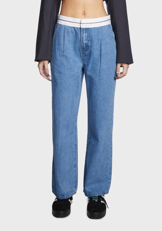 Thea Low Rise Reverse Waist Jeans