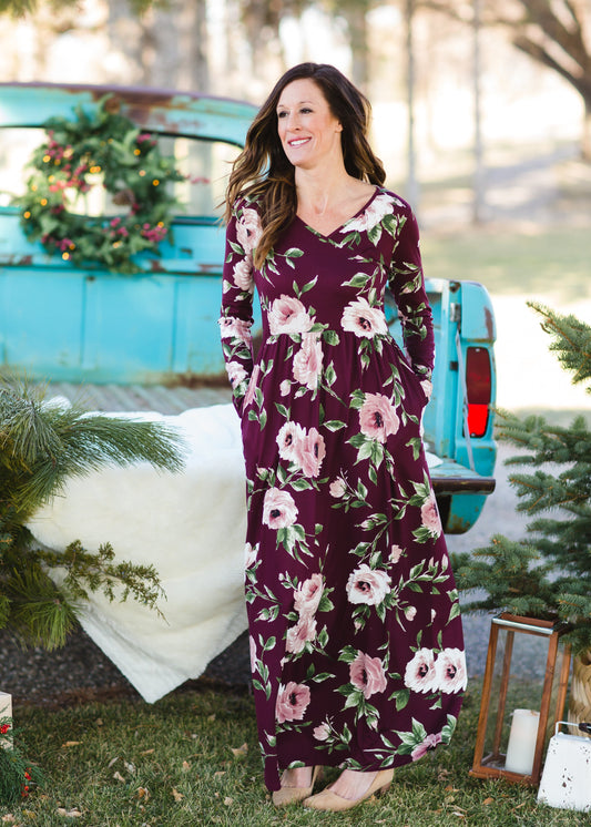 Kayli Wrap Front Floral Maxi Dress - FINAL SALE