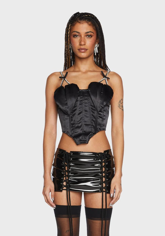 Queen Of Hearts Rhinestone Corset Top