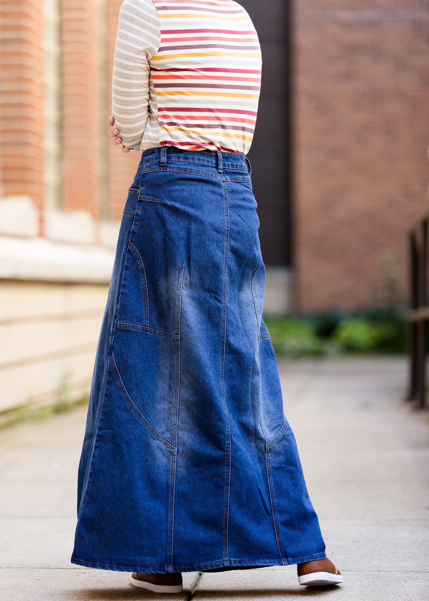 Long A-Line Denim Jean Skirt - FINAL SALE